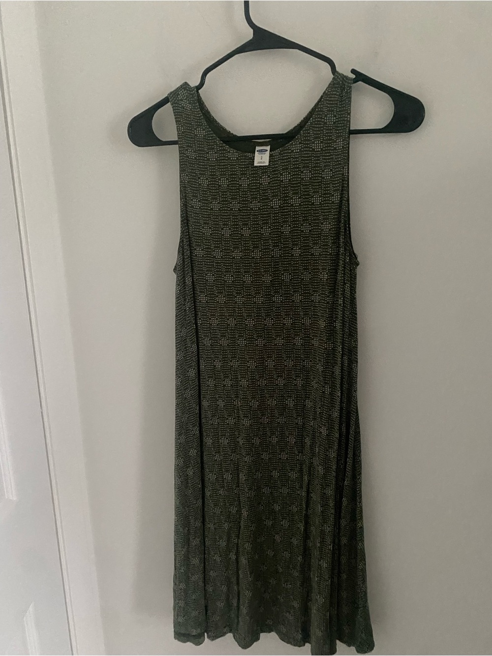 Old Navy Sleeveless Olive Green Swing Dress